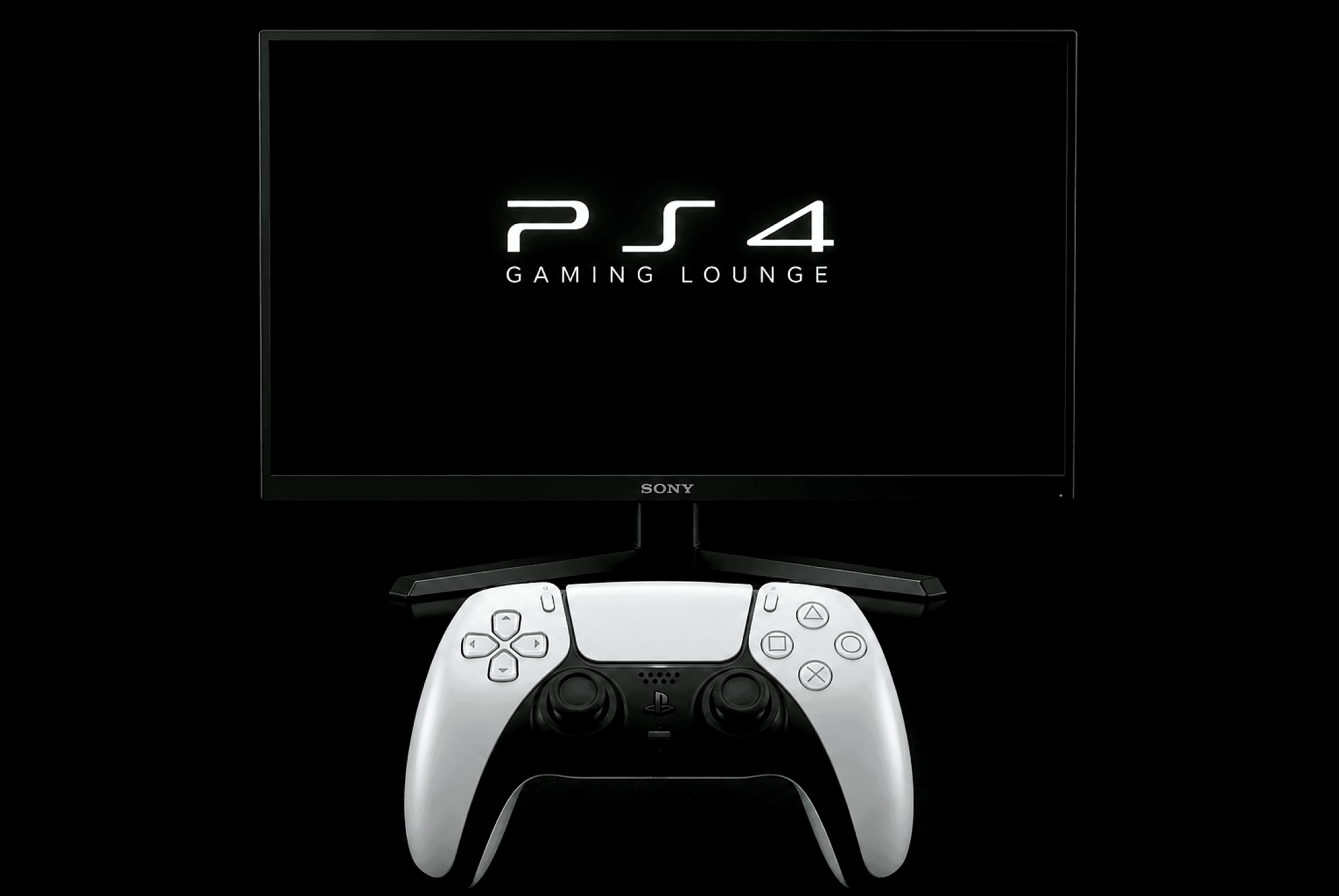 PS4 Gaming Lounge monitor and controller